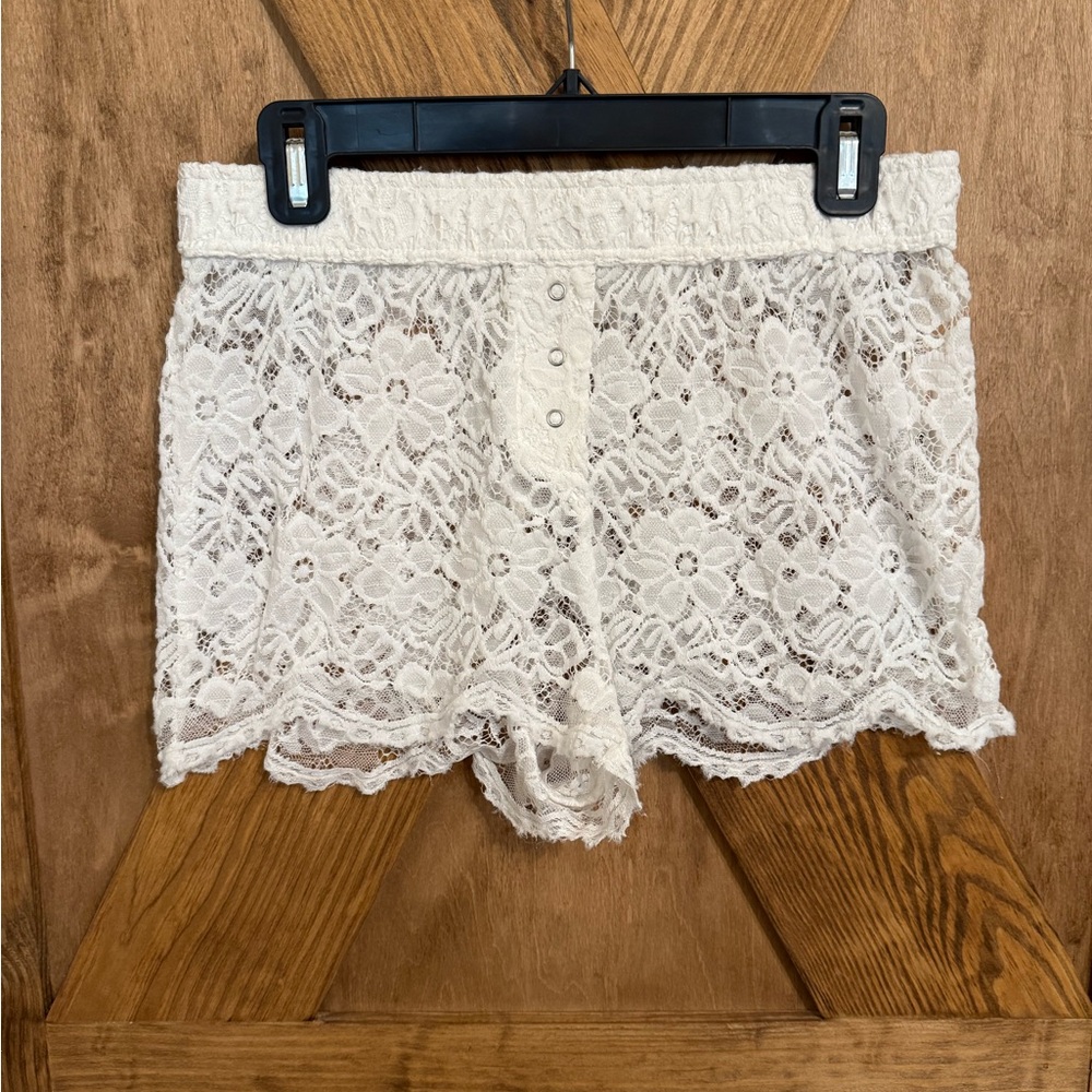 Anthropologie Sheer Lace Boxer Sleep Lounge shorts